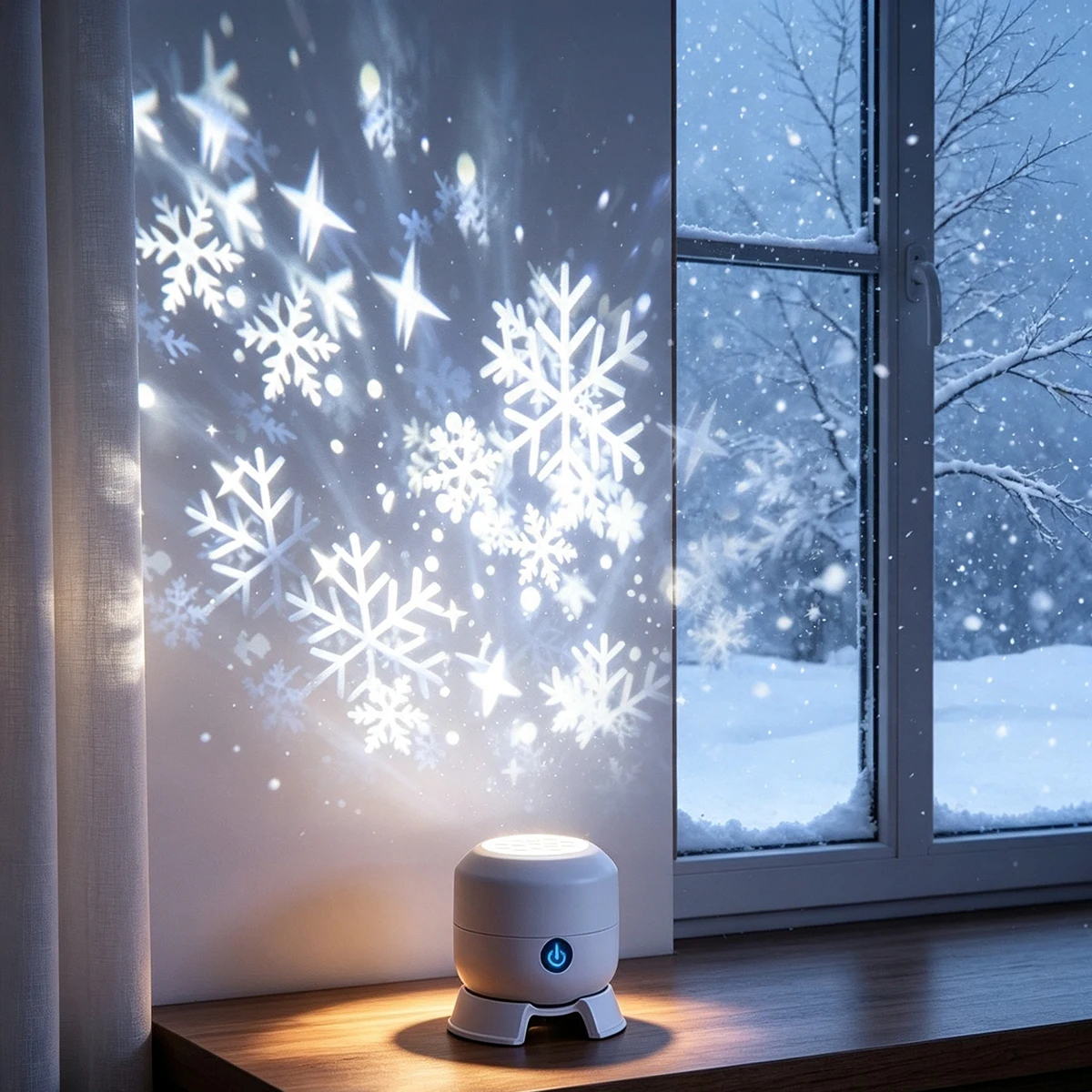 Baby Nursery Wall Lights - Lâmpada Projetora de Estrelas e Flocos