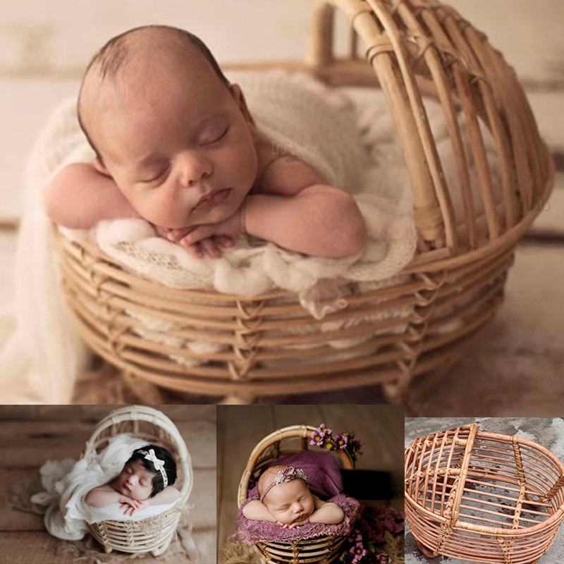 Baby Nursery Boy - Recém-nascido Fotografia Props Rattan Round Container