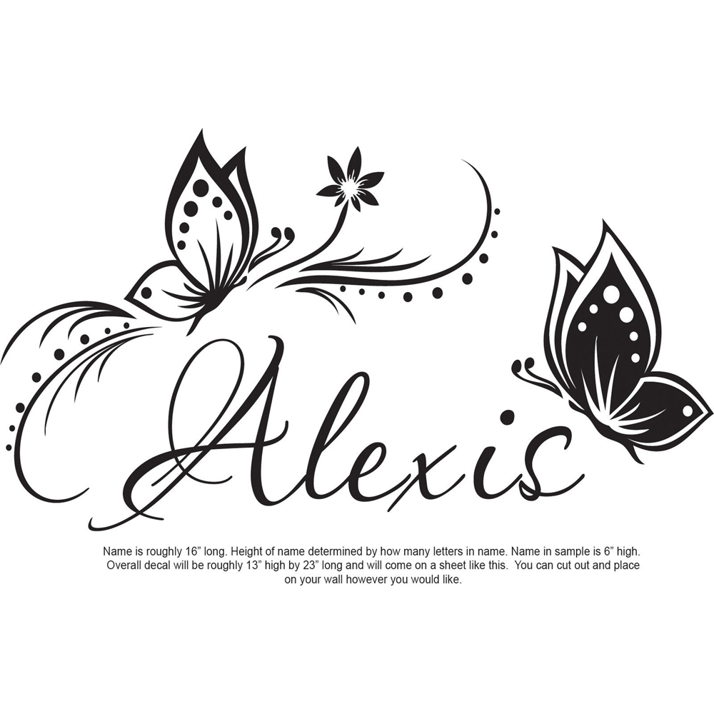 Nome personalizado e borboleta - Baby Girl Nursery Quotes avaliação e preço