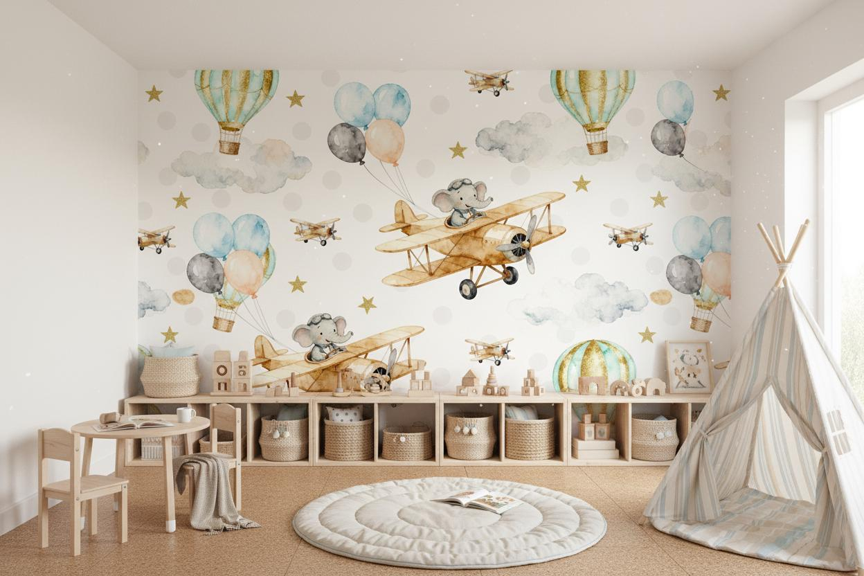 Papel de Parede Infantil com D - Baby Nursery Peel And Stick Wallpaper avaliação e preço