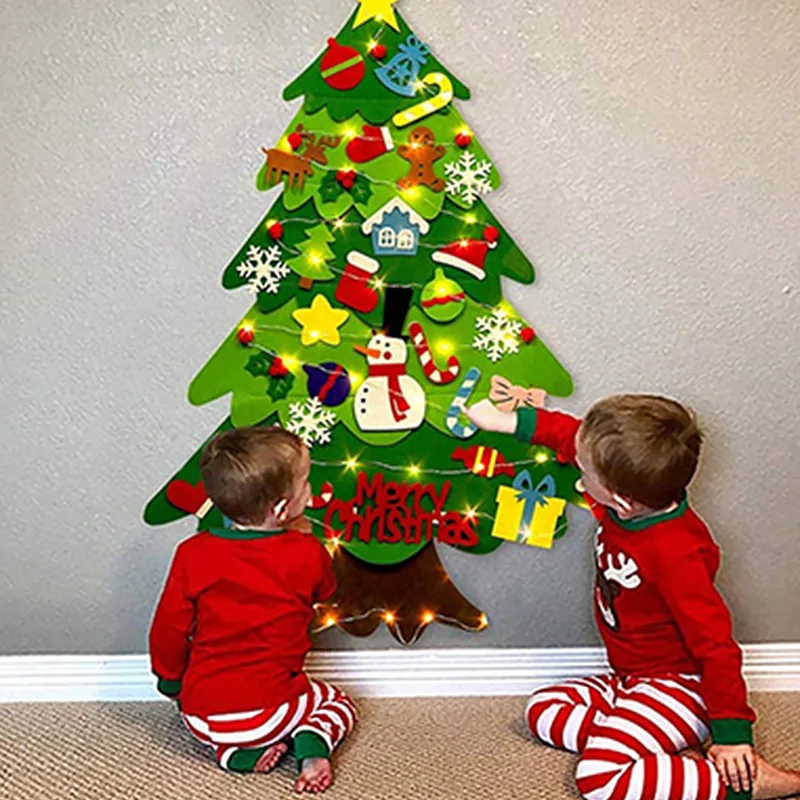 Diy sentiu árvore de natal par - Baby Nursery Wall Lights avaliação e preço
