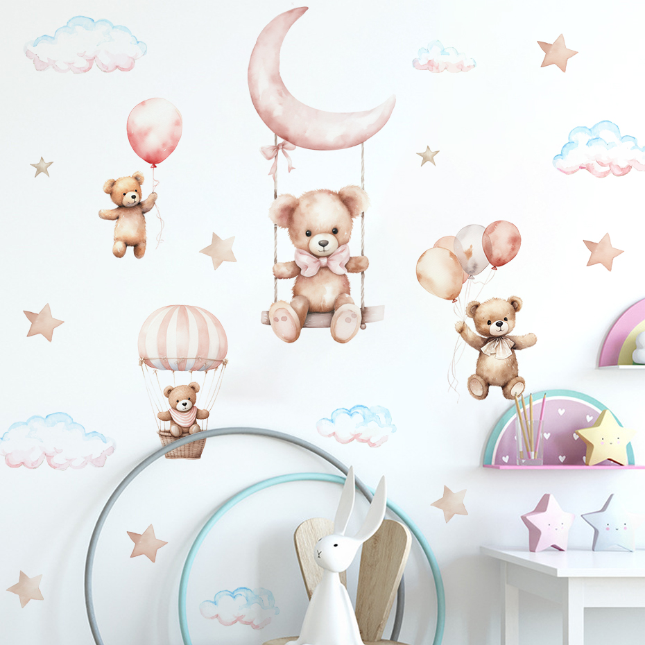 Aquarela urso balão de ar quen - Baby Nursery Boy avaliação e preço