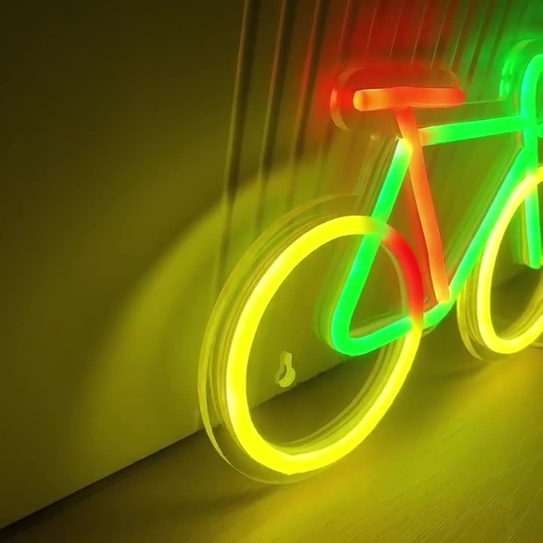 Sinal de néon led de bicicleta - Baby Nursery Wall Lights avaliação e preço
