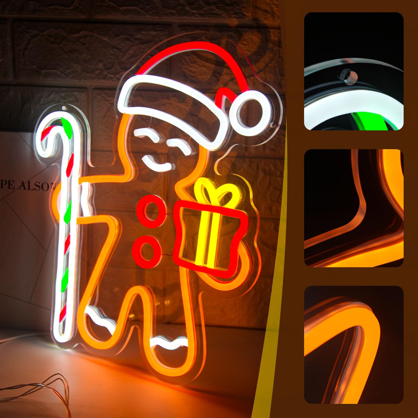 Homem de gengibre led sinal de - Baby Nursery Wall Lights avaliação e preço