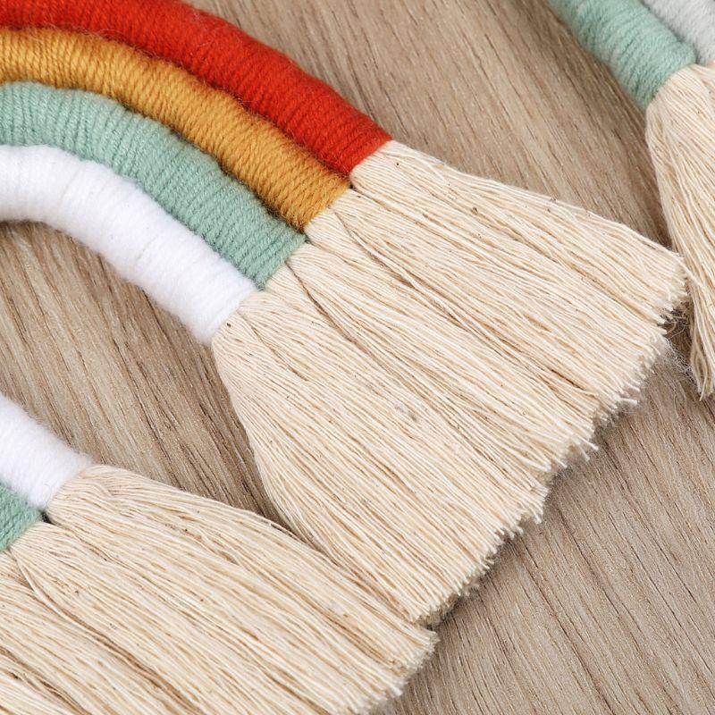 L43A Rainbow Macrame Wall pend - Baby Girl Nursery Quotes avaliação e preço