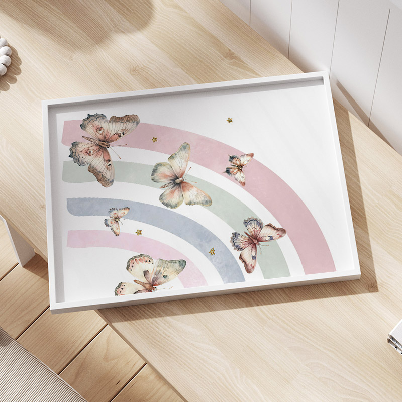 Rosa arco-íris borboleta nome  - Baby Nursery Decor Girl avaliação e preço